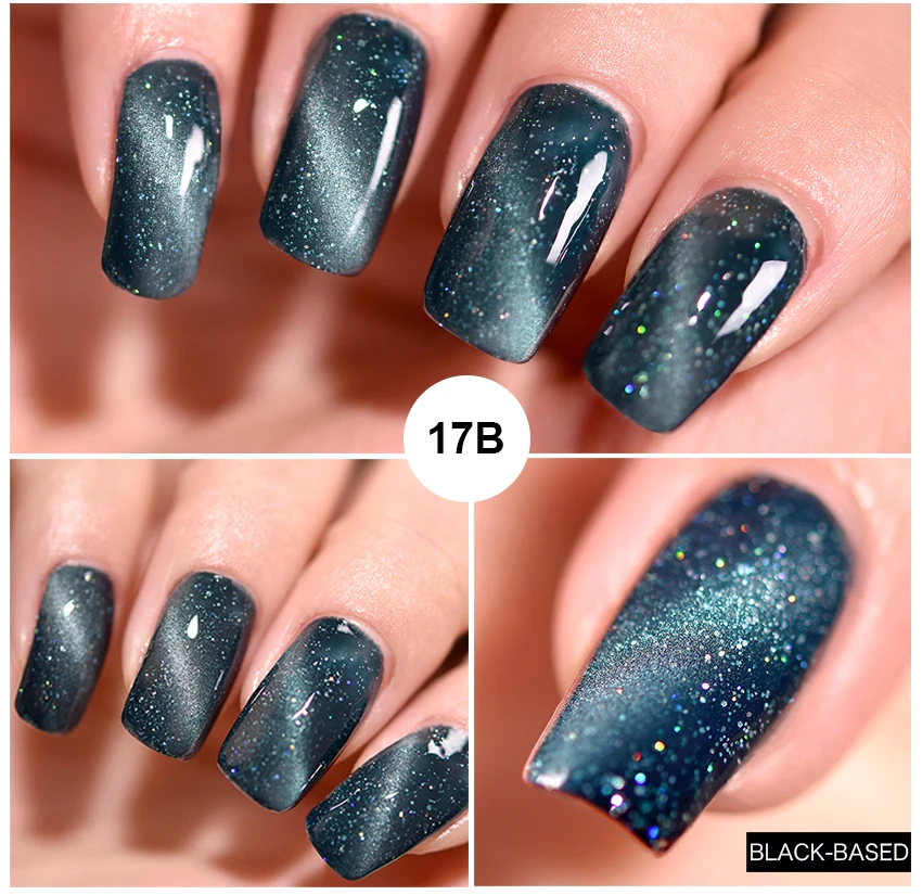 Rolabling Starry Cat Eye Nail Gel Polish Shining Color Soak Off UV 6ML Long Lasting 3D Magnet Cat Eye Nail Art Lacquer Gel