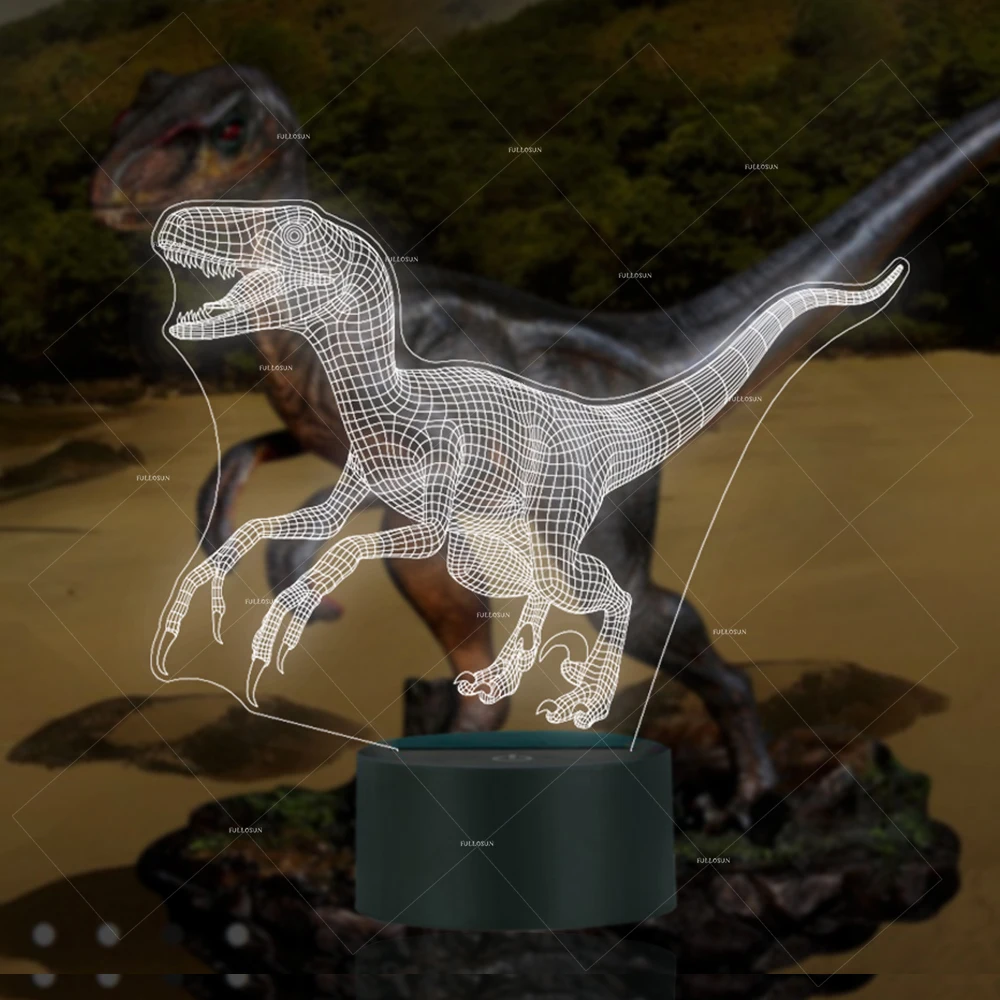 3D Оптическая иллюзия животных ночник 7 LED Изменение цвета лампа крутой мягкий