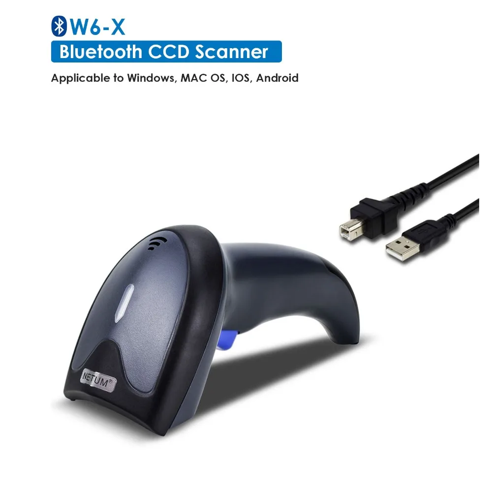 NETUM W6-X Bluetooth CCD сканер штрих-кодов и NT-1228BC считыватель штрих-кодов для Мобильных Платежей компьютерный экран Поддержка Mac IOS, Android