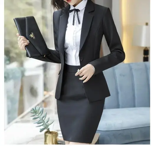 

new fashion 2 piece set women pant suits slim work wear office ladies long sleeve blazer and pants outfits