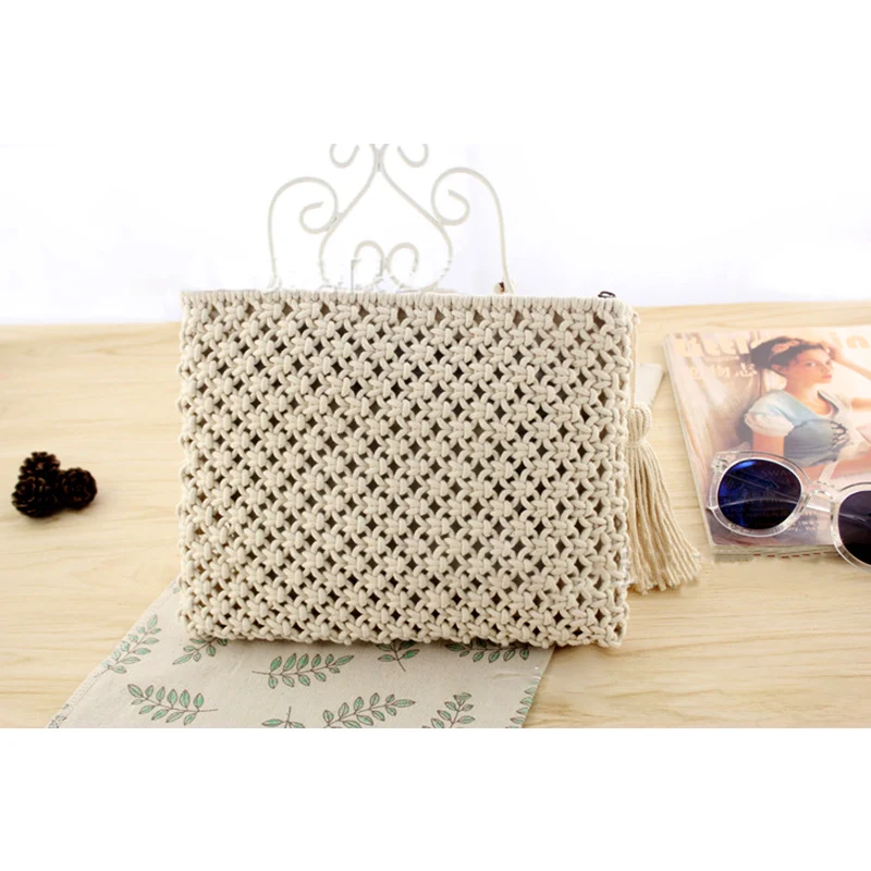 AEQUEEN кошелек из ротанга модный пляжный богемный клатч сумка Bolsa Feminina женская вязаная соломенная сумка с бахромой кошелек для монет держатель для карт