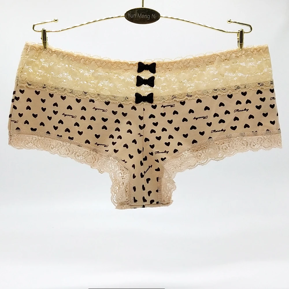 Лидер продаж Мода Boyshorts женщина нижнее белье хлопковые трусики сексуальное женское бельё Femme принтом Pink Boxer Для женщин интимные трусики