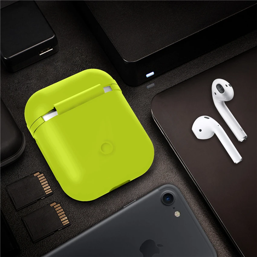 Цветной защитный чехол для Airpods противоударный Air Pods TPU силиконовый наушников |