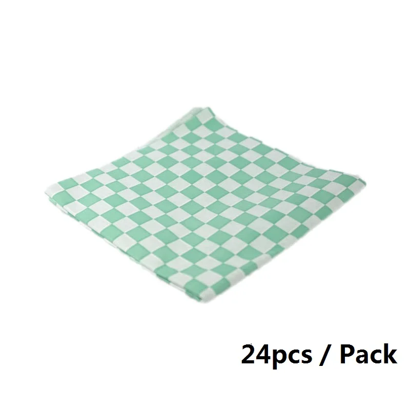 24pc Green Wax paper 6 шт пластиковая корзина для быстрого питания хот-дог сервировочная Тарелка Красная проверенная восковые вкладыши гамбургер картофель фри Сэндвич Бумажный ресторанный лоток - Цвет: 24pc Green Wax paper