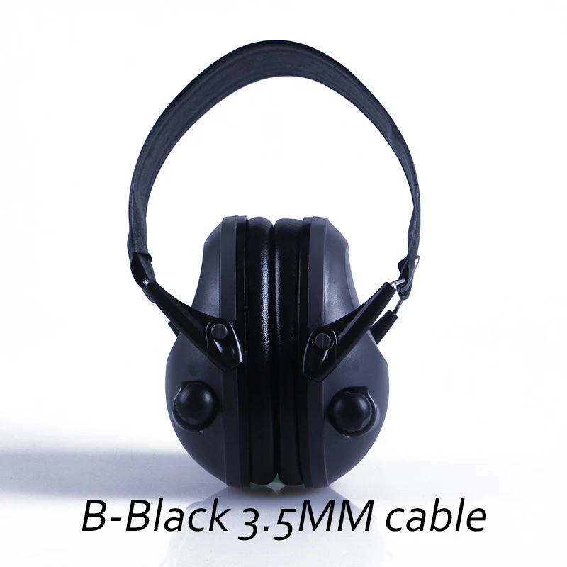 B-Black 3.5MM cable Тактическая гарнитура, активные наушники с шумоподавлением, умные звуконепроницаемые наушники для стрельбы, звукосниматели, защита от шума - Цвет: B-Black 3.5MM cable