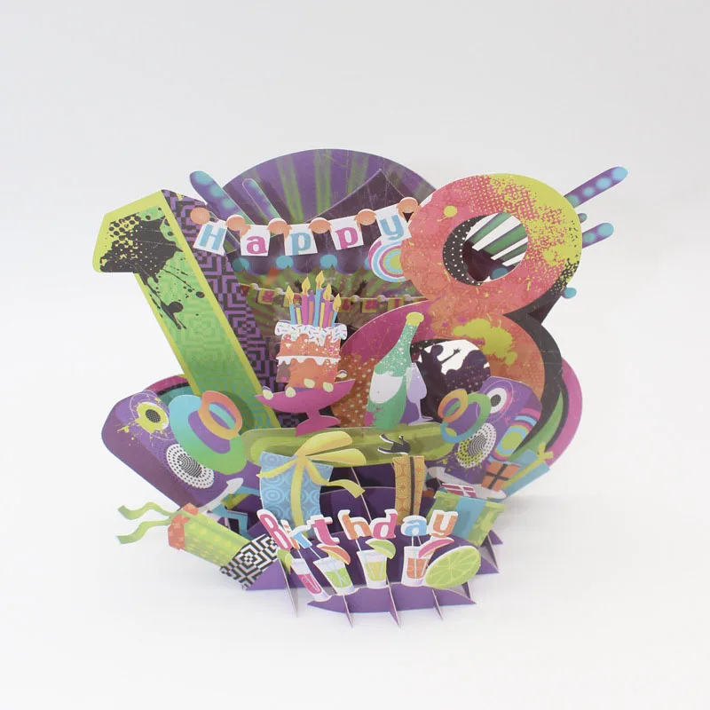 3D лазерная резка ручной работы резьба 18 лет День Рождения Бумажные приглашения