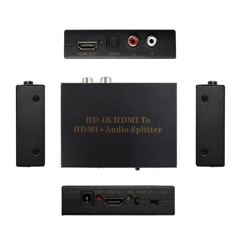 4K HDMI аудио экстрактор сплиттер ARC адаптер к SPDIF 5 1 каналов + L/R с функциями * 2K для DVD