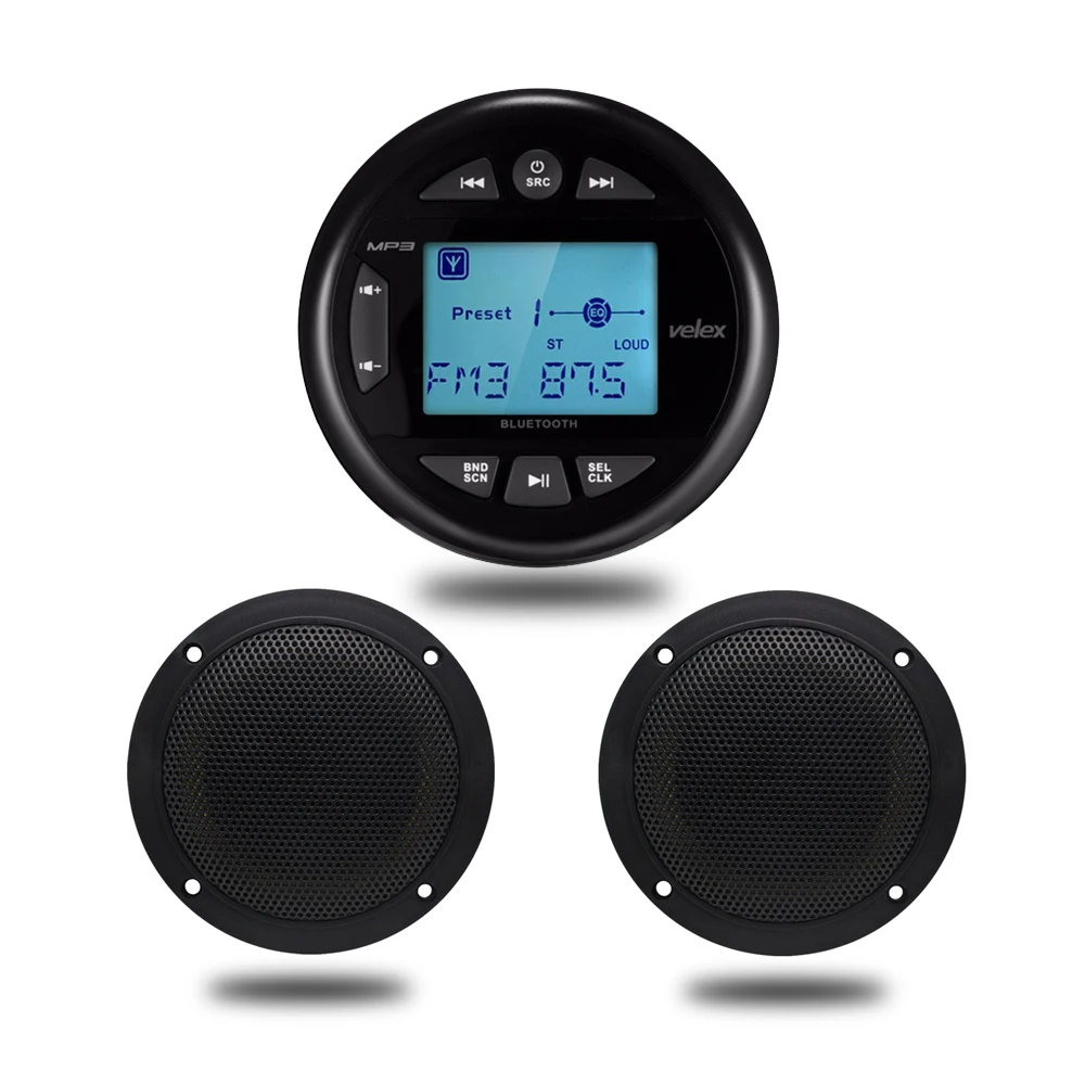 Морской датчик Стерео FM AM Аудио Bluetooth Радио + 4 дюймовый морской катер