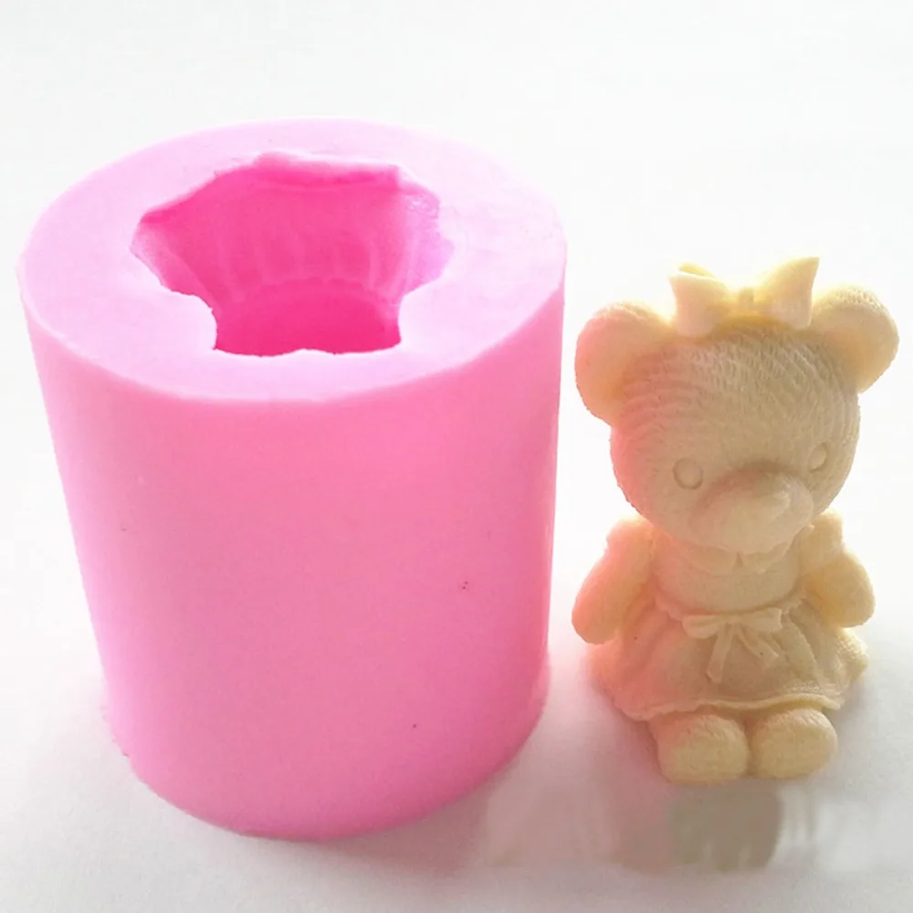 Силиконовая форма для мыла с милым медведем мальчиков и девочек|mould base|candle cakecandle