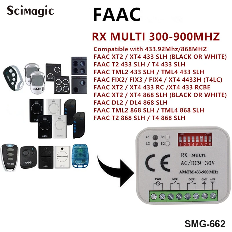 433 МГц-868 МГц приемник костюмы FAAC прокатный код передатчик/пульт дистанционного управления