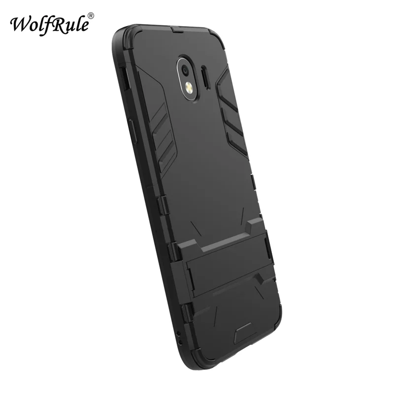 Чехол wolfrole для Samsung Galaxy J4 2018 резиновый + жесткий пластиковый чехол с подставкой