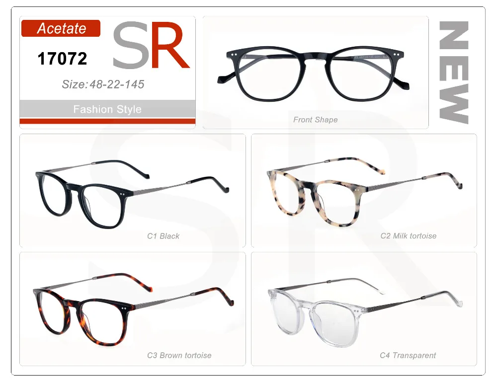 Оптовая продажа Женские винтажные ацетатные очки круглые мужские оправы для