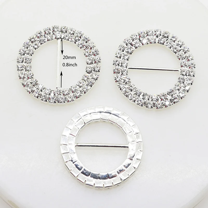 5 шт./лот 30 мм серебряные круглые пряжки со стразами Лента слайдер для свадебных
