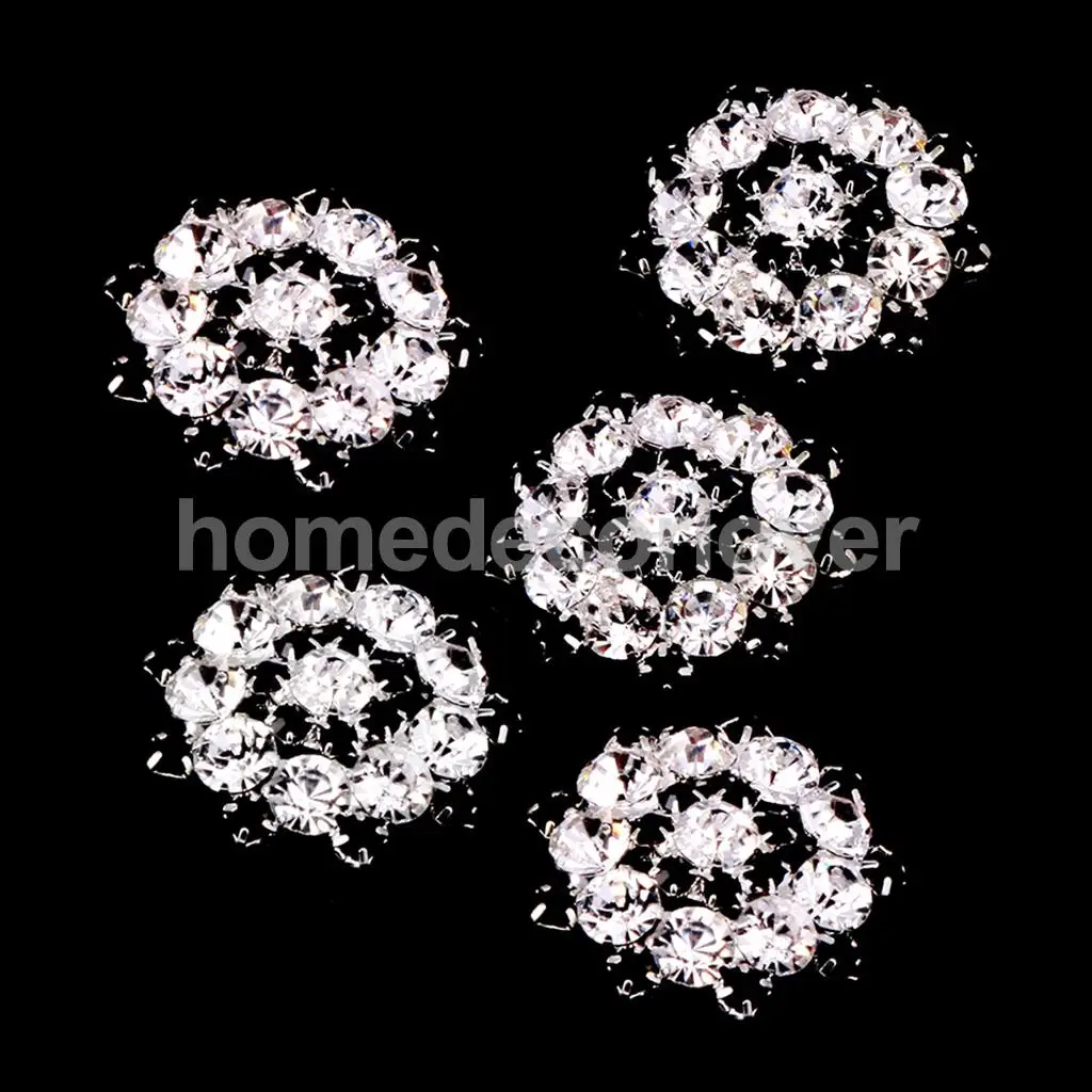 5 шт. стразы Хрустальный цветок хвостовик пуговицы для шитья украшение черный и