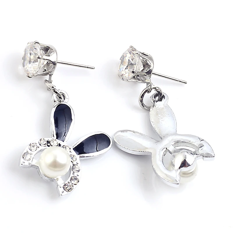 Милый кролик Аватар Простой инкрустированный имитация пресноводного жемчуга