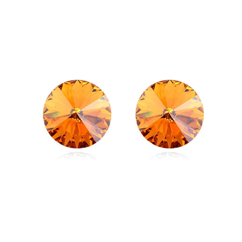 BAFFIN, 7 цветов, Классические круглые серьги для пирсинга с кристаллами от Swarovski, серьги-гвоздики, еженедельные ювелирные изделия, Букле д 'Орель, женские серьги - Окраска металла: Topza