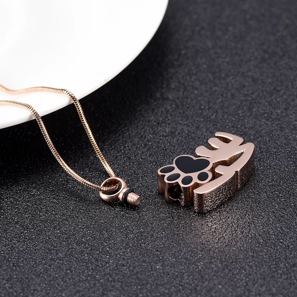 IJD9965 рисунком собачьей лапы для домашних животных ожерелье кремации Цепочки и