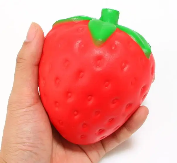 

New Arrived 12CM Jumbo Strawberry Squishy Super Slow Rising Sweet Scented Phone Strap Xmas Birthday Toy for Kids Adult