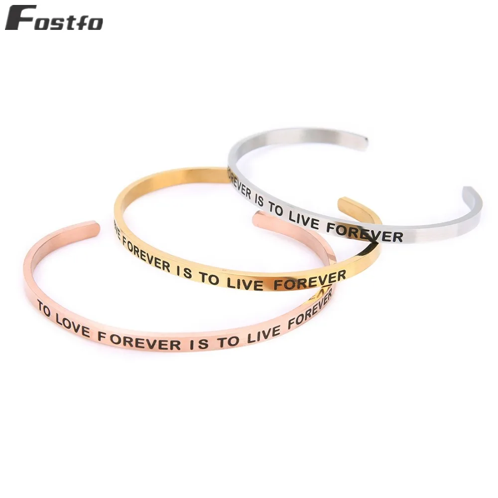 Fostfo 4 мм YOU'RE MY PERSON нержавеющая сталь положительный вдохновляющий персонализированный браслет с мантрой браслет для влюбленных подарки