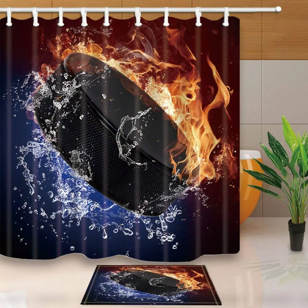 Спортивный домашний декор украшение для хоккея на льду комплект занавесок душа