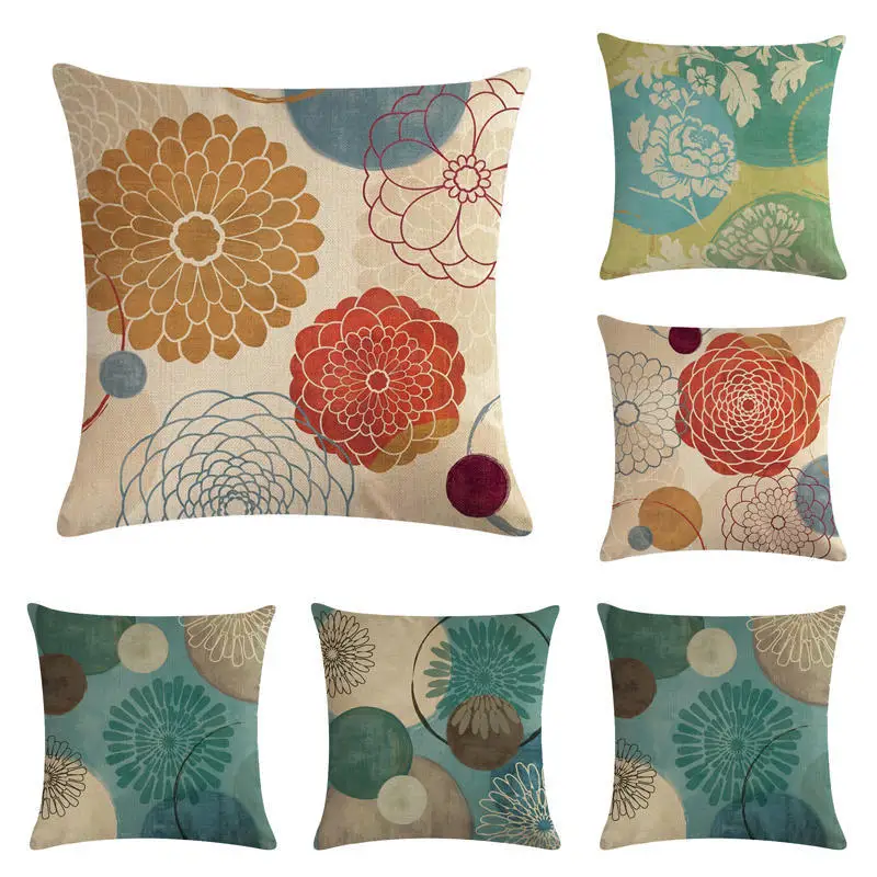 Милая наволочка с рисунком растения синим цветком для супружеских пар Наволочка