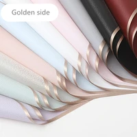 20pcs gold border jelly membrane flower wrapping paper craft thickened 5 silk waterproof gift wrap florist supplies diy decor