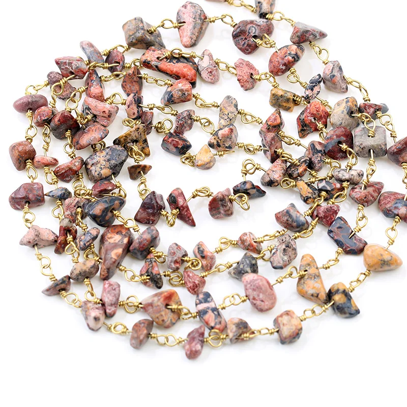 Хэнкун Родонит самородок Чип бисер четки цепи с латунной проволоки Упакованные