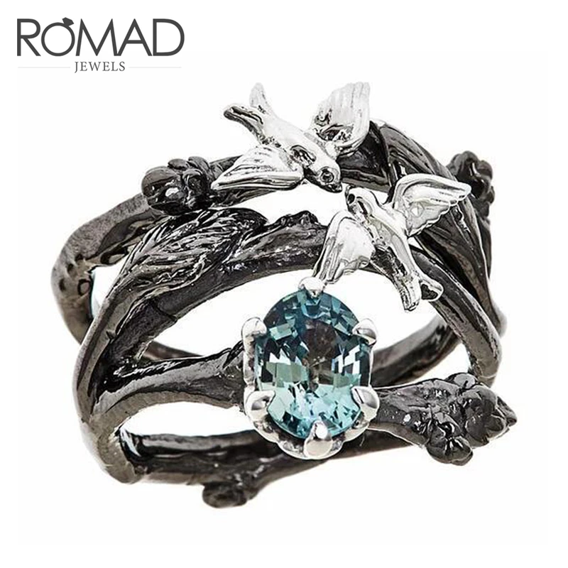 ROMAD цветок Виноградная лоза кристалл золотой цвет 1 пара Кольца Bijoux Vine лист
