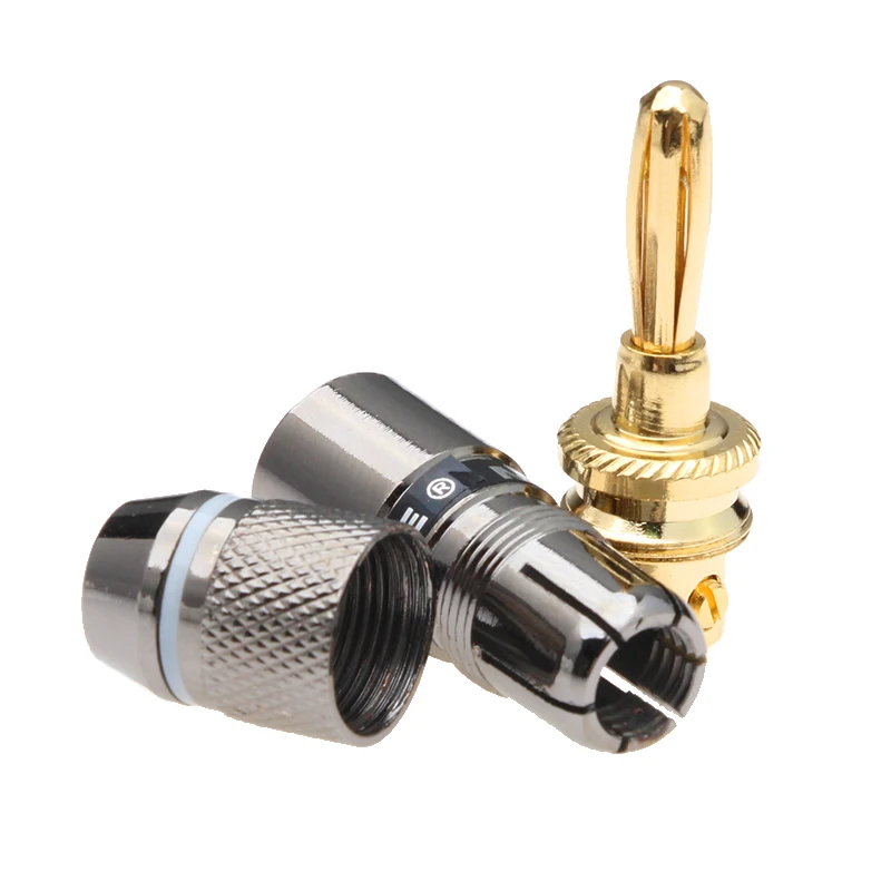 12 шт. вилка типа банан позолоченный Штекерный разъем для динамика Аудио Видео