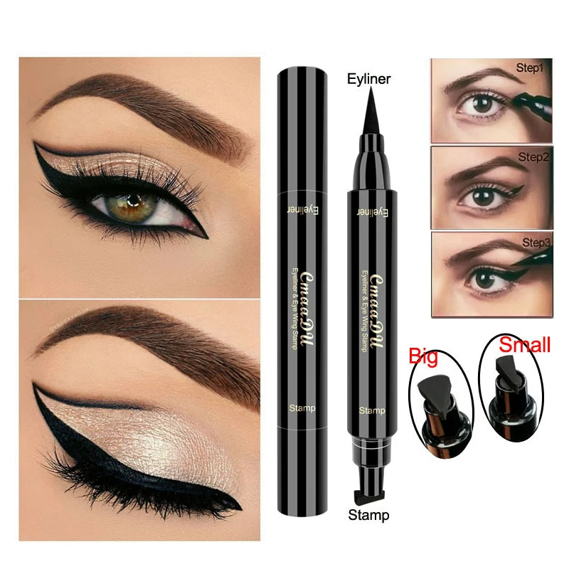 2018 новый бренд CMAADU жидкая подводка для глаз водостойкая черная с двойным концом