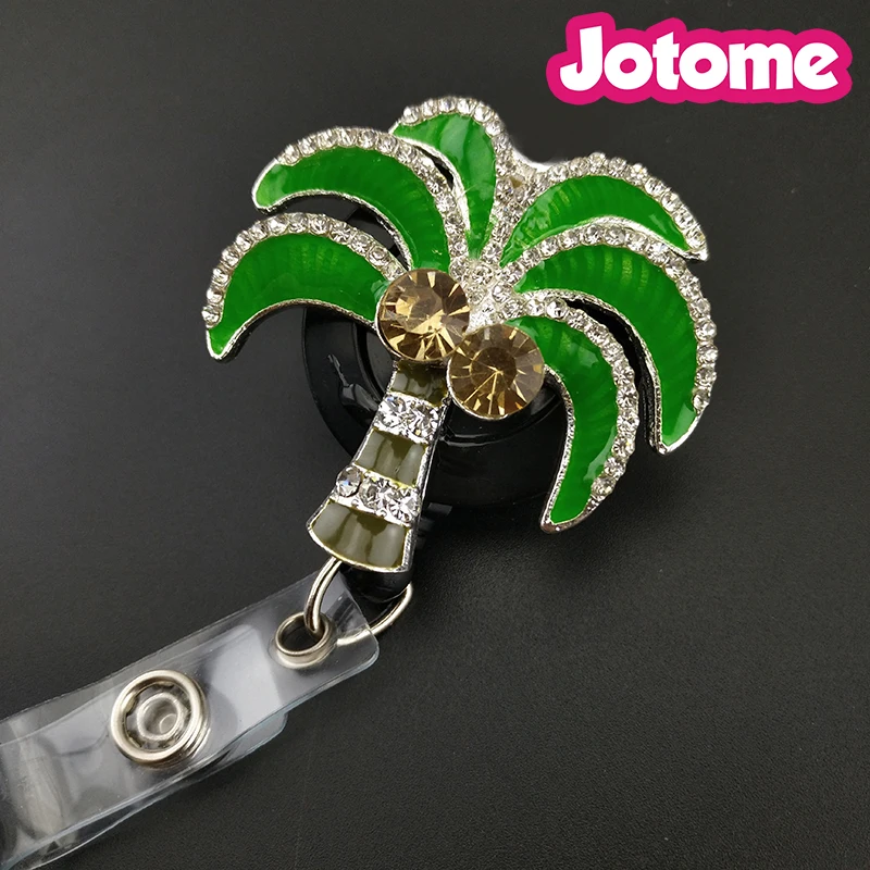 100 шт./Летняя Кокосовая пальма зеленая Эмаль Стразы подарок медсестры выдвижной