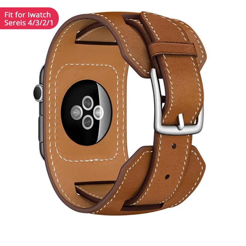 38 42 мм 40 44 кожаный ремешок-манжета для Apple Watch 4 3 2 1 двойной тур Браслет Кожаный