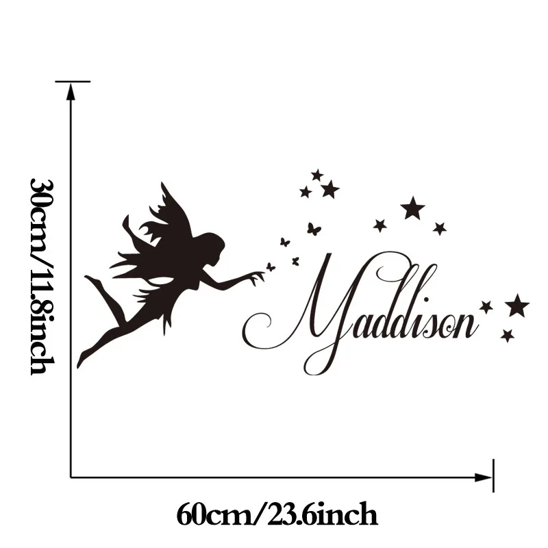 Персонализированные любое имя Фея звезды для девочек Детская комната виниловые