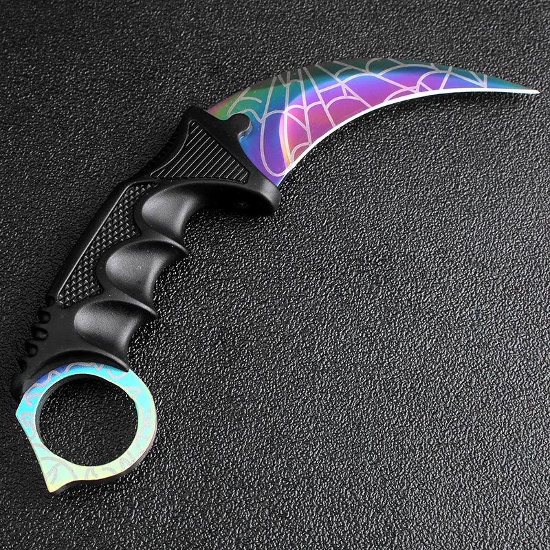 CSGO нож Karambit Counter Strike косплей никогда не выцветает стальной с тигром настоящая