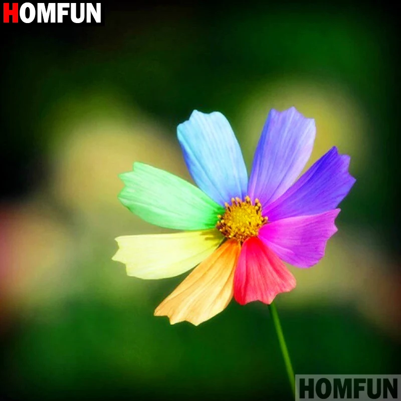 

HOMFUN Full Square/Round Drill 5D DIY Diamond Painting "Colored flower" 3D Diamond Embroidery Cross Stitch Home Decor A19001