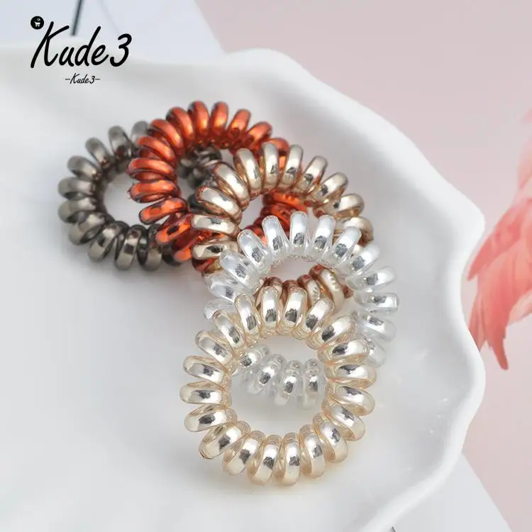 Разноцветные эластичные резинки для волос спиральная форма конский хвост