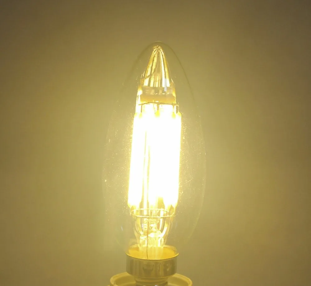 E12 E14 E27 УДАРА СВЕТОДИОДНЫЙ стеклянные лампы свечи 2 W/4 W/6 W C35 теплый/холодный белый
