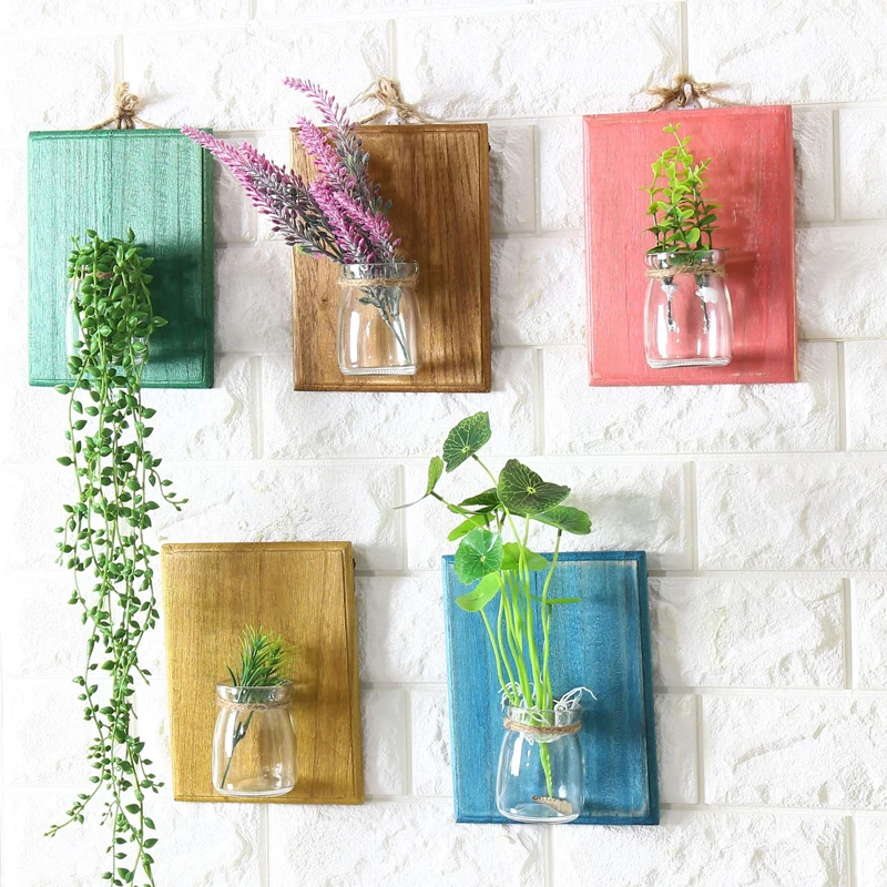 Свежая цветная древесина гидропоника ваза для пудинга пасторальный стиль