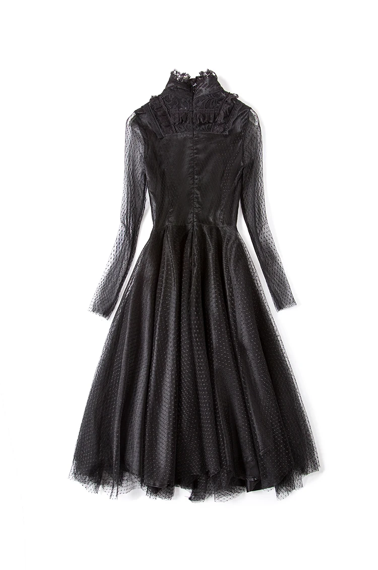 Женское длинное платье в европейском и американском стиле Сетчатое кружевное