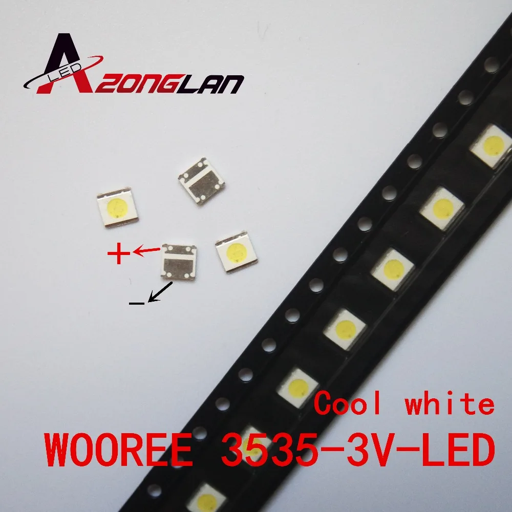 Для WOOREE 12500 шт LED 3535 световые бусины холодный белый 3V 1 85 W LCD Телевизор подсветка ТВ