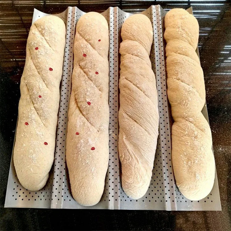 Антипригарный французский противень для выпечки хлеба FEBWIND перфорированный хлеб