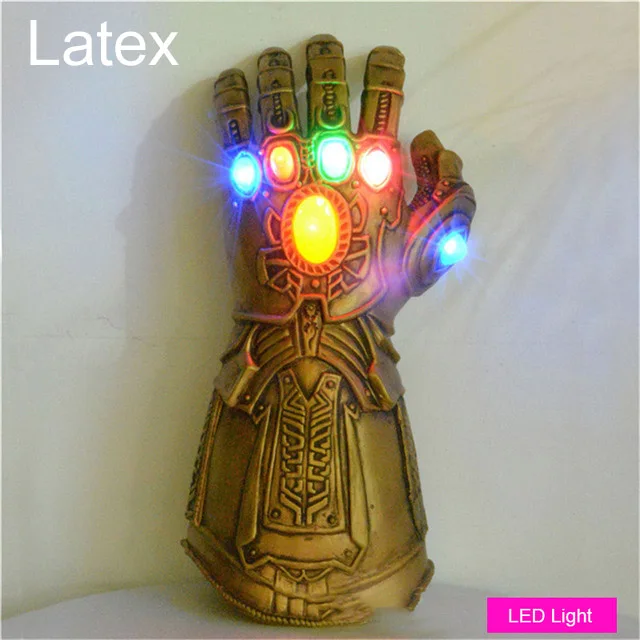 Светодиодный светильник Thanos Infinity Gauntlet Мстители Бесконечность войны косплей горячая ПВХ/латекс светодиодный перчатки для игрушки для детей и взрослых подарок костюм реквизит