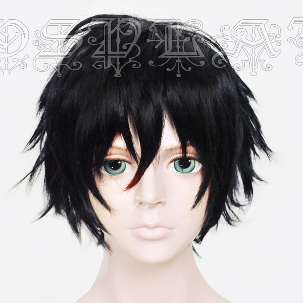 

Anime Karneval Gareki Cosplay Wigs Short Black Heat Resistant Synthetic Hair Wig + Wig Cap