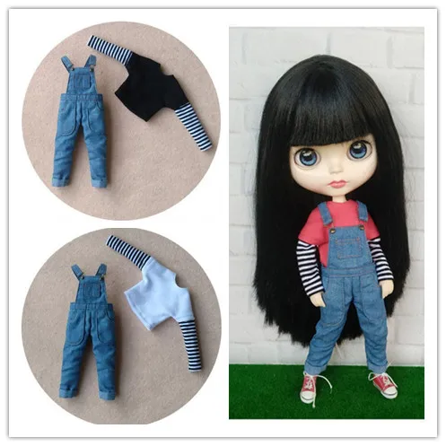Одежда для кукол Blyth футболка с длинным рукавом комбинезон брюки Pullip OB24 azone ob22 Jeans