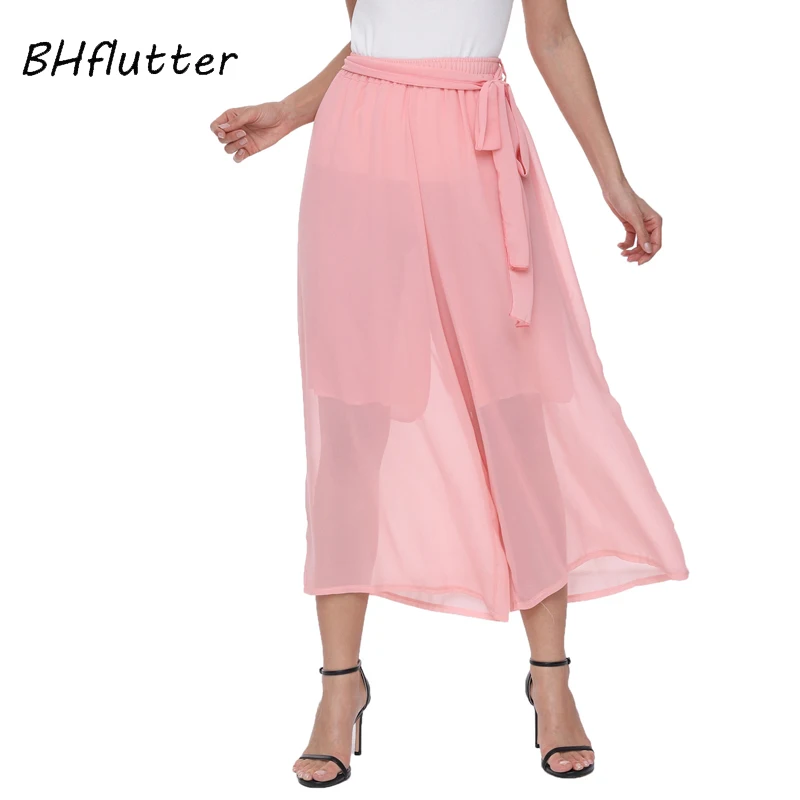 BHflutter 2018 женские брюки Капри с эластичной резинкой на талии повседневные широкие