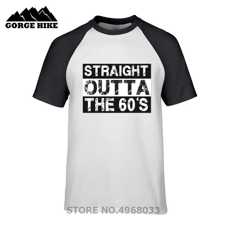 Модные мем Straight Outta 60 х годов шестидесятых свой собственный текст футболка