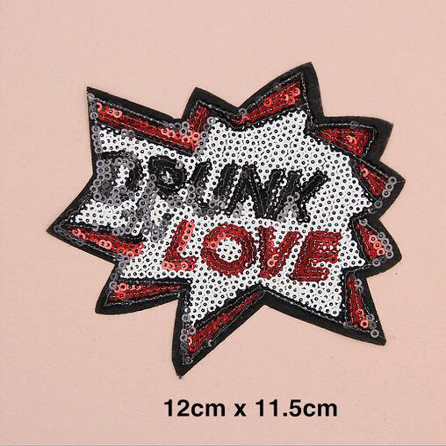 Нашивки с блестками и надписью WOW POP патчи для обуви вышивкой аксессуары одежды