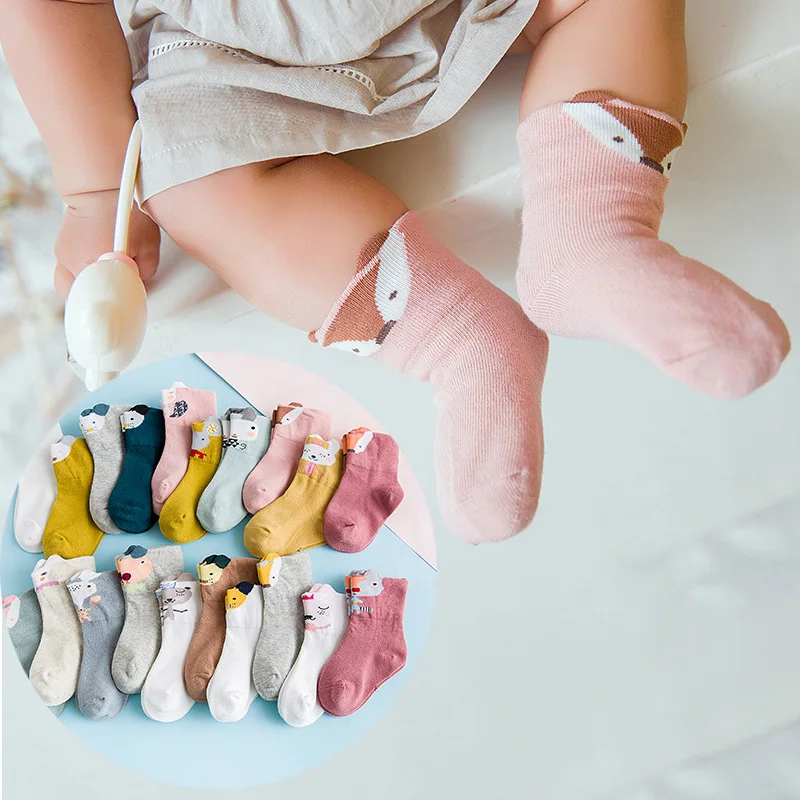 2018 New baby girl boy knee socks anti slip Baby Cartoon toddler lovely stereo ear sock 5 color suit gift | Детская одежда и обувь