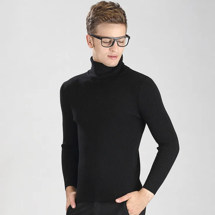 Новое поступление Для мужчин Свитер с воротником осень мода Slim Fit Для мужчин трикотажные Пуловеры для женщин высокого качества Цвет трикотаж одежда