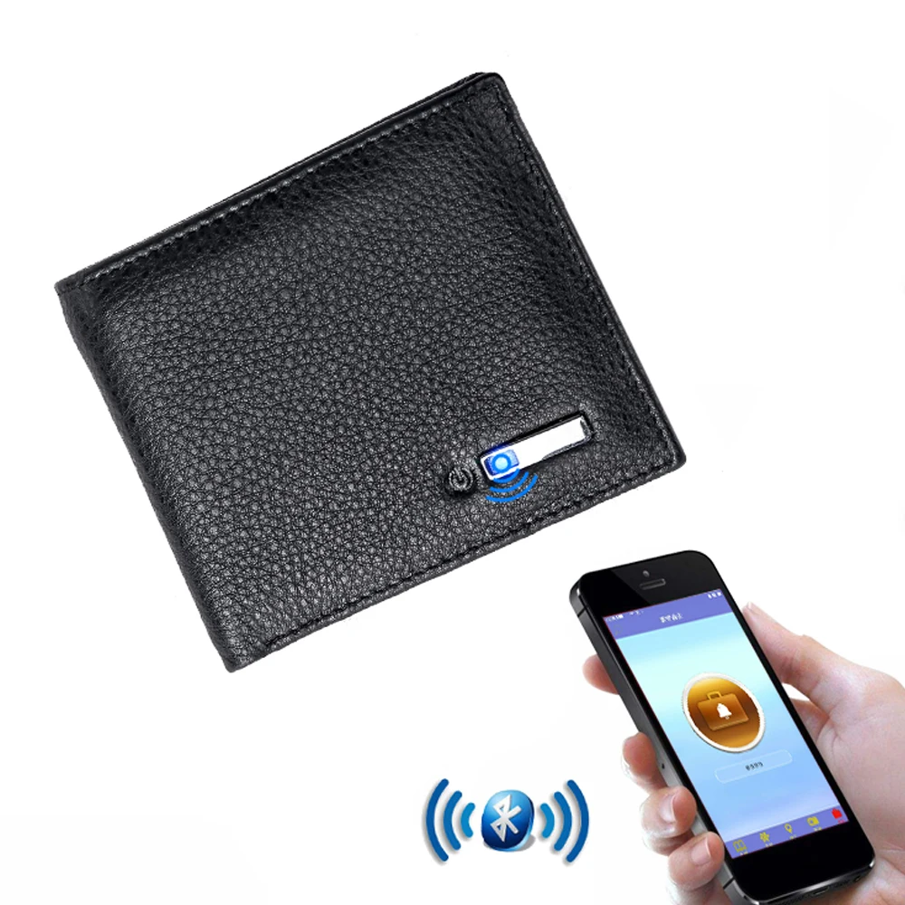 Многофункциональный Умный кожаный кошелек BT с функцией GPS видоискателя камеры